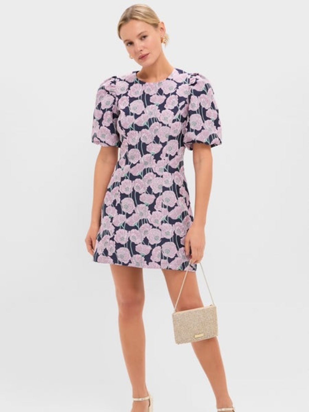 Tuckernuck HYACINTH HOUSE
Pink & Navy Floral Jacquard Minetta Mini Dress - Picture 11 of 16